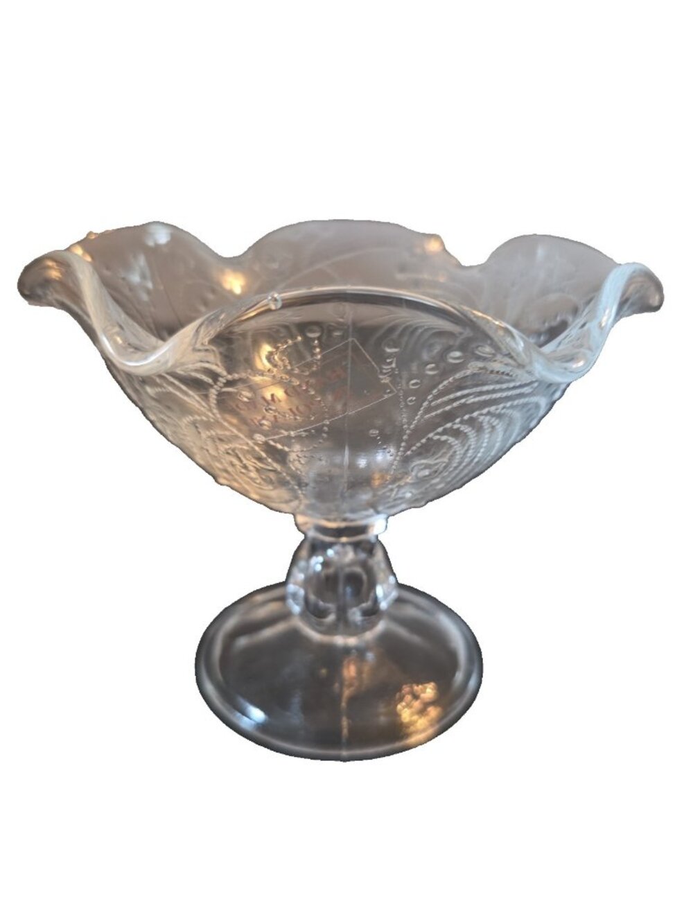 Pressed Glass Compote Dish Vtg 1970’s Southern Living at Home Victoria